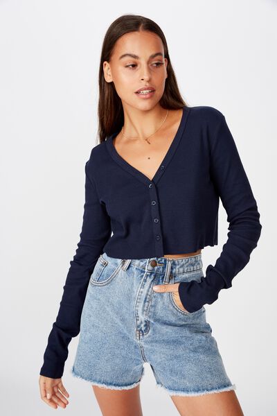 Raw Edge Cardi, FRENCH NAVY