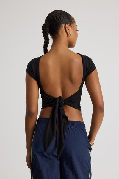 Cameron Open Back Top, BLACK