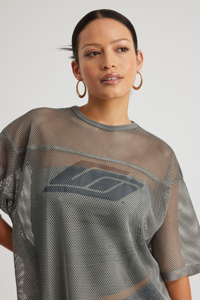 Open Gallery Mesh Tee, OG OIL SLICK/98 LOGO
