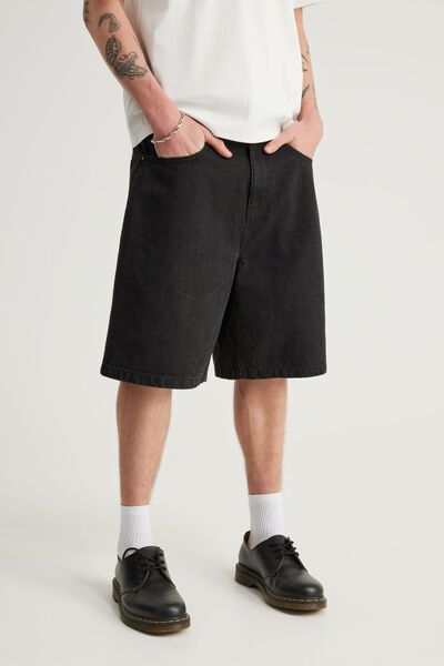 Half Half Classico Denim Short, CLEAN WASHED BLACK