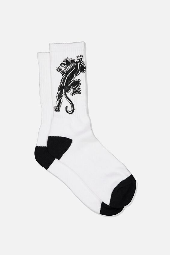 Retro Ribbed Socks, PANTHER