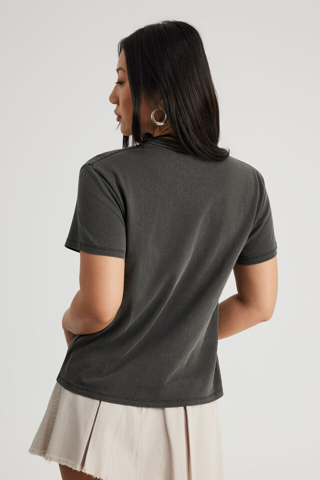 Music Merch Regular Tee, LCN EAS WASHED BLACK/BLONDIE STENCIL