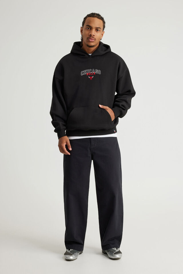 Nba Hoodie, LCN NBA BLACK/BULLS BOLD LAYERED