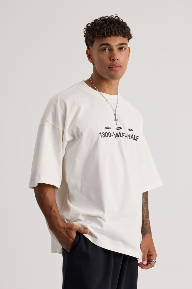 Half Half Heavyweight Box Fit Graphic Tshirt, HH CLOUD/HALF HALF DIRECT RECORDS