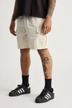 Half Half Pull On Cargo Short, IVORY - alternate image 1