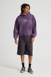 Half Half Hoodie, HH WASHED DEEP GRAPE/HEATWAVE - alternate image 2