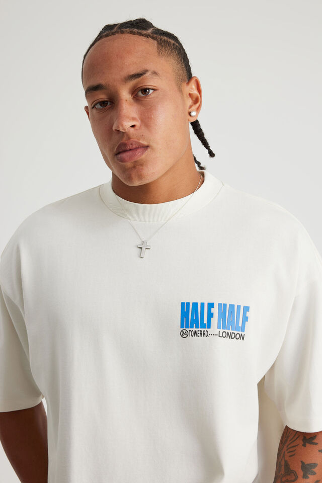 Half Half Heavyweight Box Fit Graphic Tshirt, HH CLOUD/WRECKING BALL