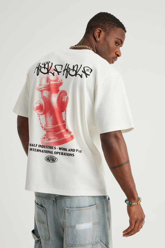 Half Half Heavyweight Core Fit Tshirt, HH CLOUD/HYDRANT