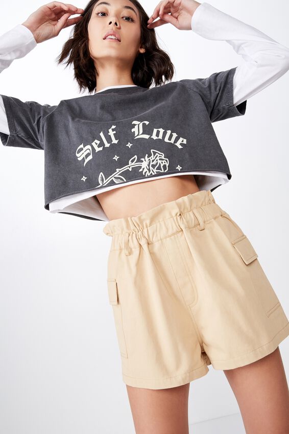 Paperbag Utility Short, STONE