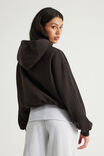 Open Gallery Boxy Zip Through Hoodie, OG WASHED CHOC NOIR/GALLERY SWIRL - example image 3