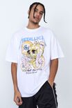 Oversized Music Merch T Shirt, LCN PRO WHITE/METALLICA