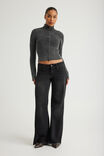 Knit Zip Through, WASHED BLACK - alternate image 4