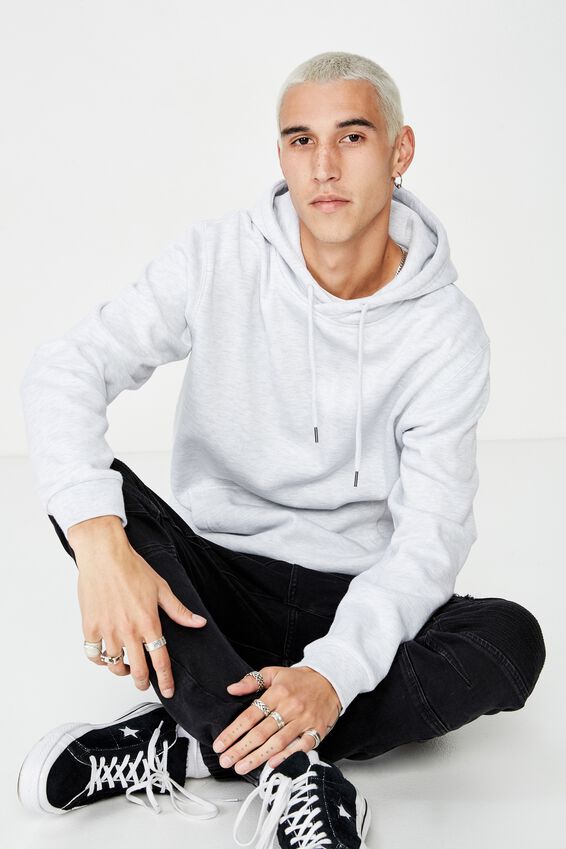 Basic Hoodie, SILVER MARLE