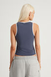 Panelled Zip Through Tank, ORION BLUE/ROMA - example image 3