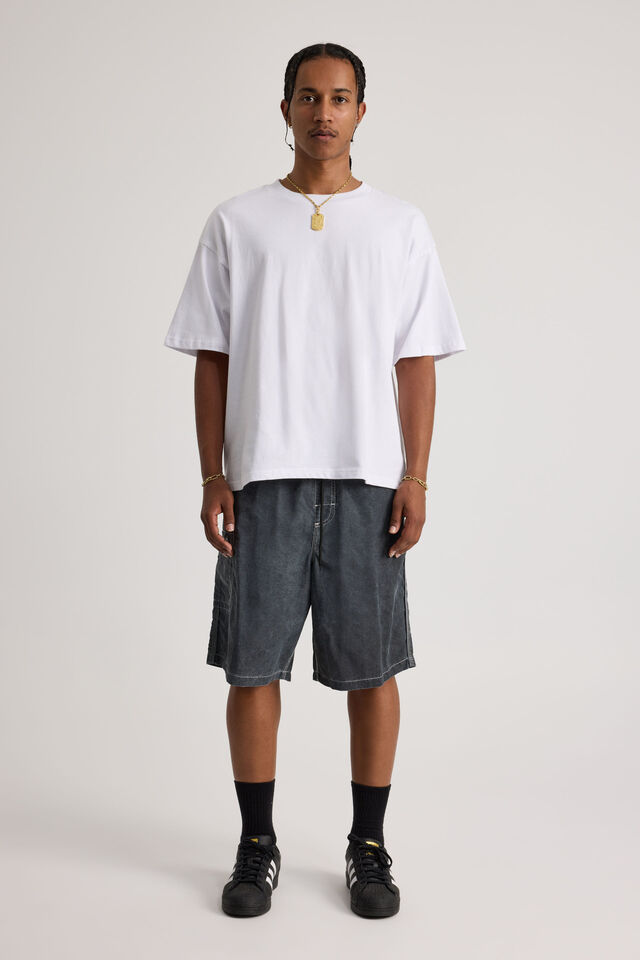 Half Half Throwback Boardshort, WASHED STEEL