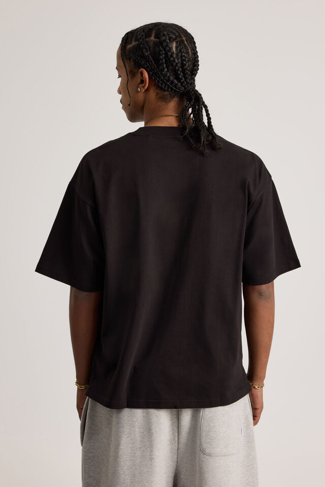 Half Half Heavyweight Box Fit Graphic Tshirt, HH BLACK/HALF HALF FUTURISTIC