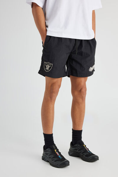 Nfl Street Short, LCN NFL BLACK/RAIDERS LEG SCRIPT