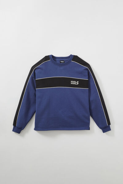 Half Half Sports Crew, HH AIR FORCE BLUE/SPORT SPLICE