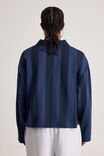 Open Gallery Striped Polo, OG ACADEMY BLUE STRIPE/OPEN GALLERY ICONS - alternate image 3