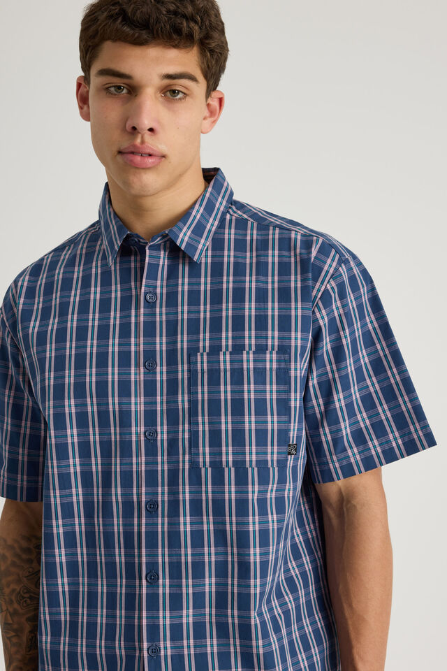 Half Half Short Sleeve Shirt, HH SURF RIOT CHECK