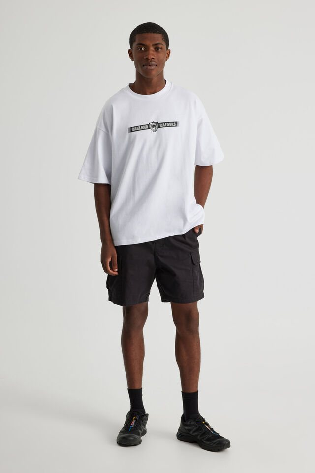 Heavyweight Box Fit Nfl Tshirt, LCN NFL WHITE/ RAIDERS Y2K