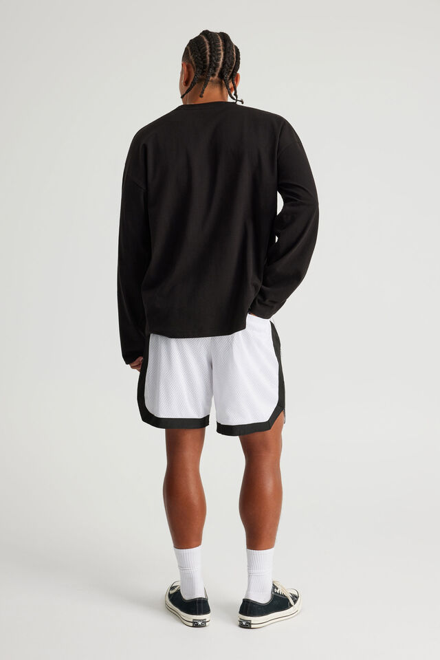 Nfl Basketball Short, LCN NFL WHITE/RAIDERS SIDE STRIPE