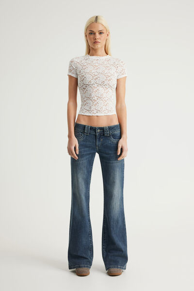 Twin Peak Bootcut Jean, LUNA INDIGO/PKT EMB