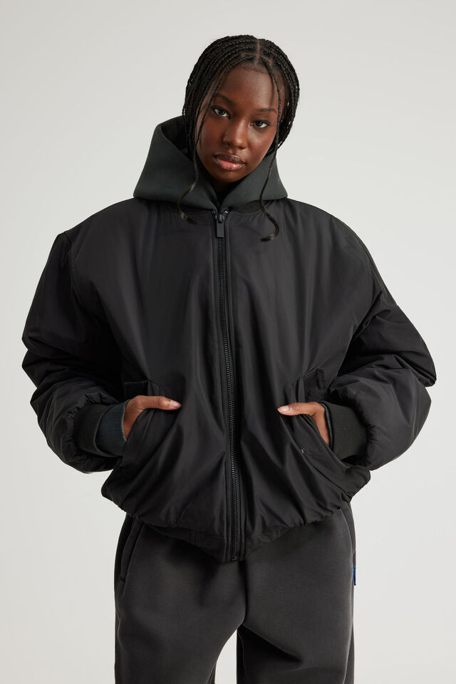 Authentics Bomber Jacket, BLACK