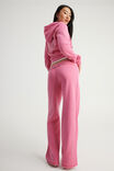 Fitted Zip Through Hoodie, NTN WASHED HYPER PINK - example image 5