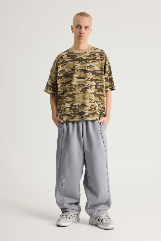 Half Half Baggy Trackpant, HH CONCRETE/PANEL