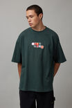 Heavy Weight Box Fit Graphic Tshirt, IVY GREEN/HALF HALF PUZZLE - alternate image 1