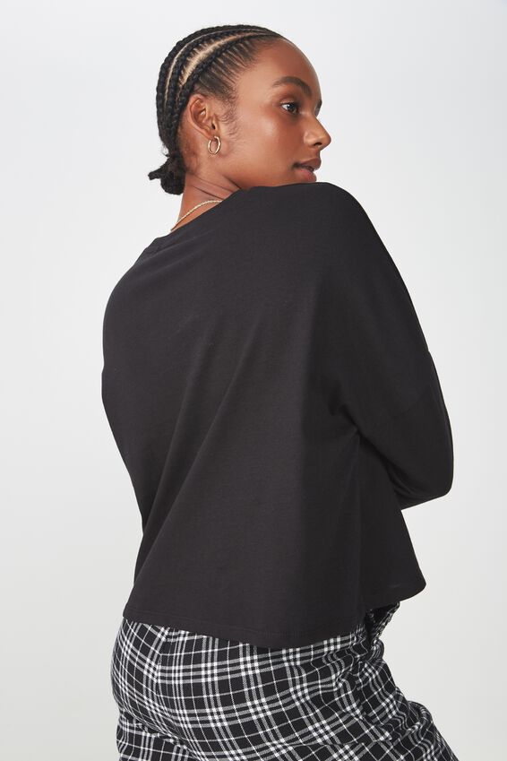 Long Sleeve Graphic T Shirt, NOLIMITS_BLACK