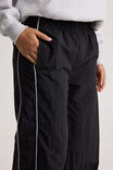 Freya Wide Leg  Woven Sporty Trackpant, BLACK - alternate image 4
