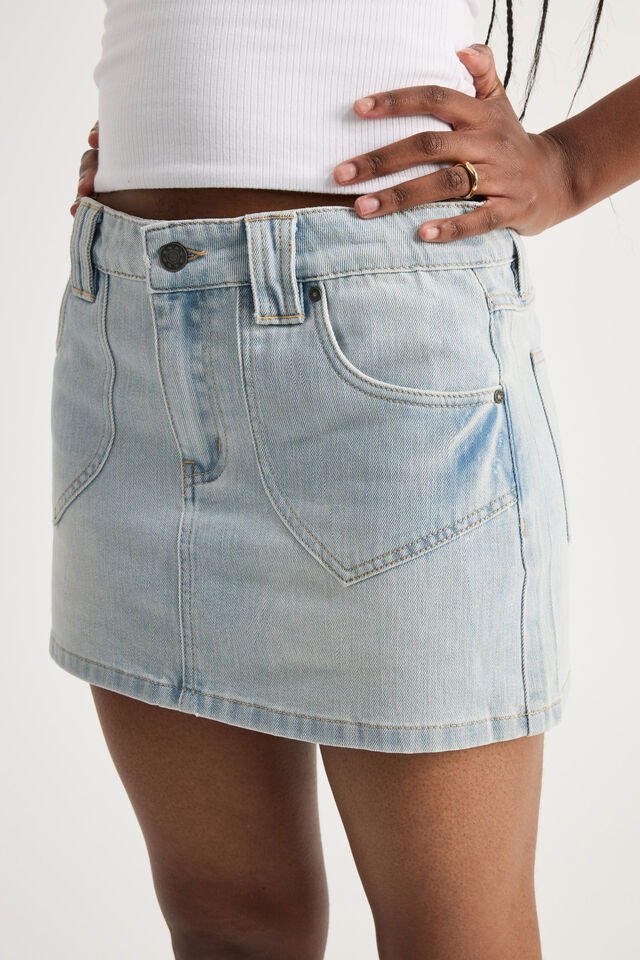 Dakota Denim Skirt, ISLAND BLUE