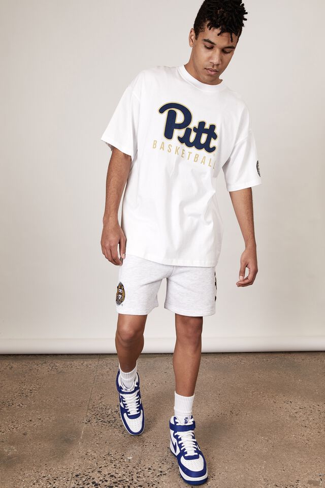 Oversized College T Shirt, LCN PIT WHITE/PITT BASKETBALL