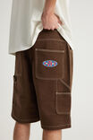 Half Half Painter Baggy Denim Short, RICH BROWN - alternate image 3