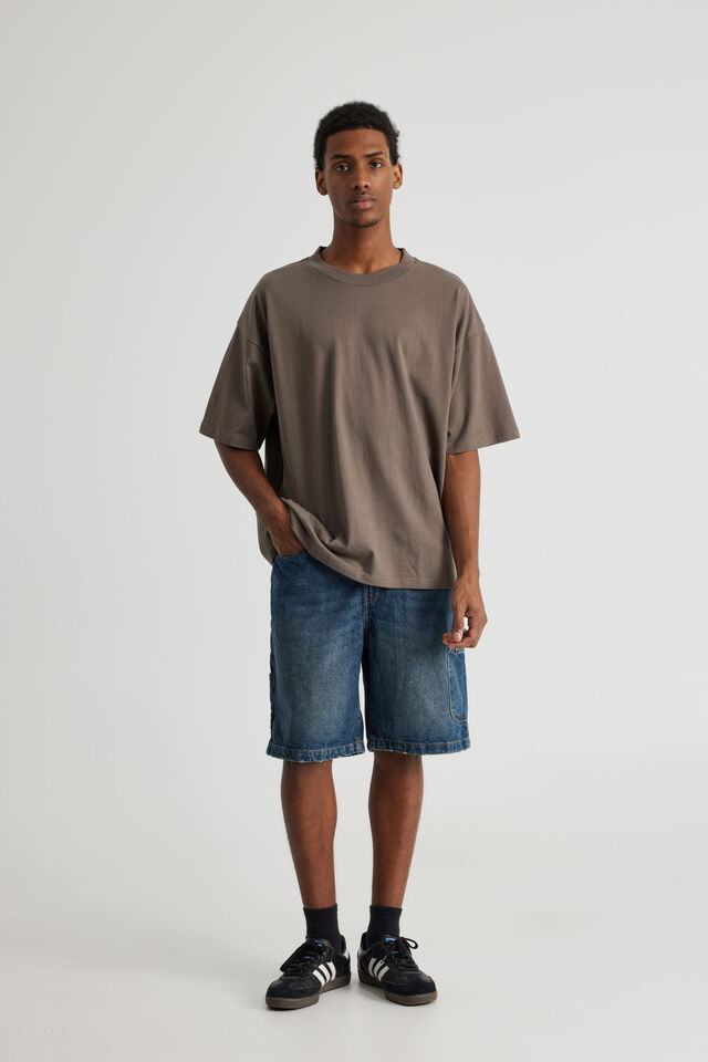 Heavy Weight Box Fit Tshirt, SMOKEY BARK