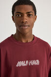 Half Half Heavyweight Box Fit Graphic Tshirt, HH BORDEAUX/BRICKS - alternate image 4