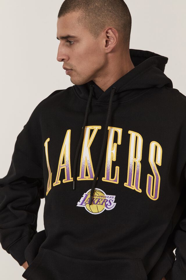 NBA LA Lakers Oversized Hoodie, LCN NBA BLACK/LAKERS FADEOUT