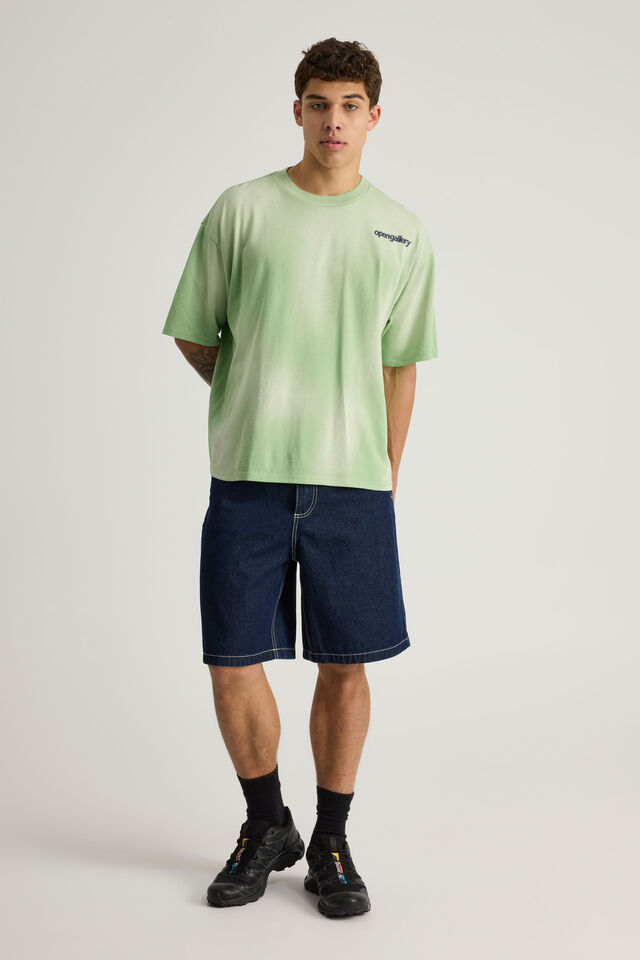 Open Gallery Box Fit Tshirt, OG FAIRWAY GREEN/STAR