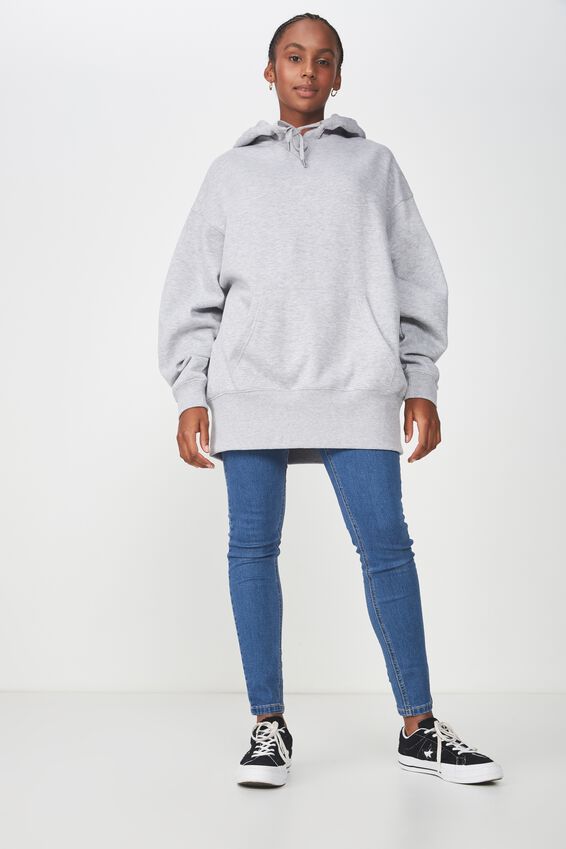 Oversized Hoodie, GREY MARLE