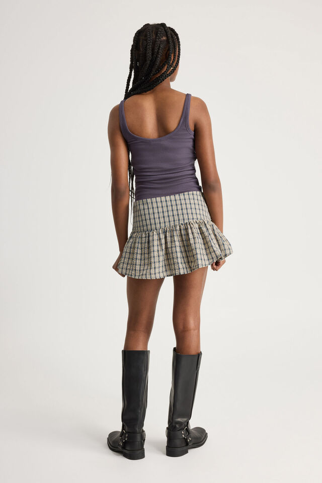 Yasmin Gathered Skirt, HARBOR CHECK