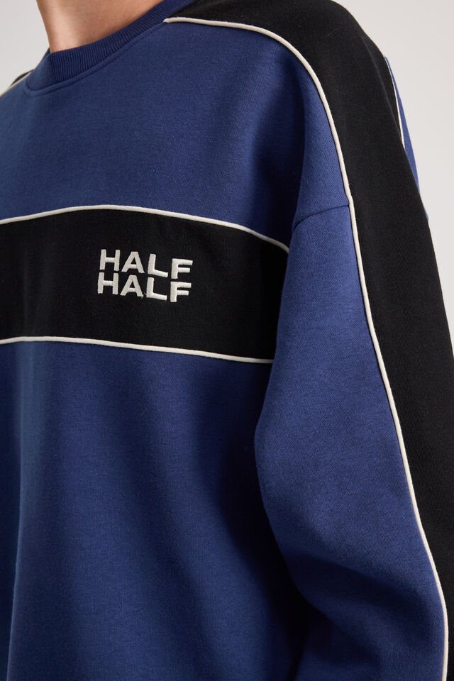 Half Half Sports Crew, HH AIR FORCE BLUE/SPORT SPLICE