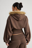 Notion Corset Zip Through Hoodie, NTN MUD/FAUX FUR - alternate image 3