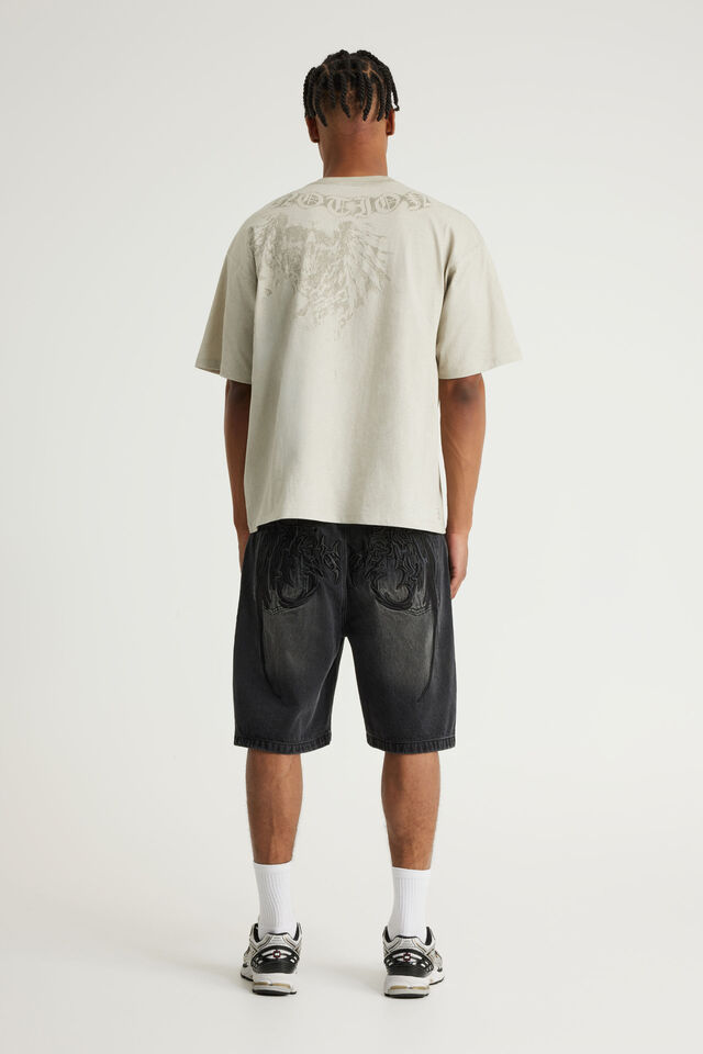Notion Baggy Denim Short, BLACK VEIL/GHOST GRAPHIC