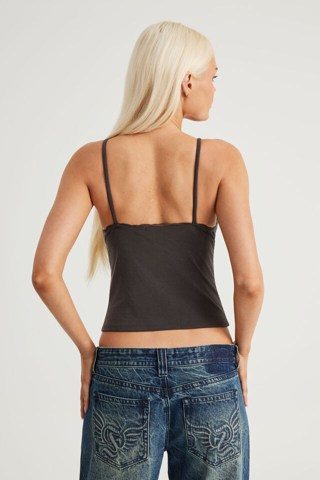 V Neck Cami, PHANTOM