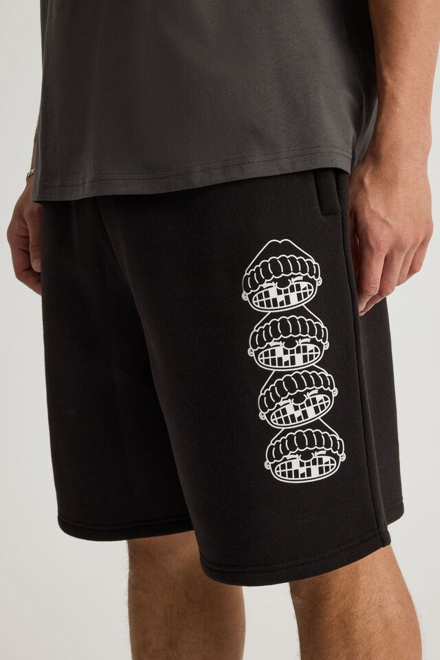 Half Half Regular Track Short, HH BLACK/SURF RIOT