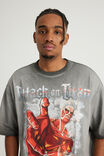 Box Fit Attack On Titans Tshirt, LCN AOT WASHED BLACK/COLOSSUS SMOKE - example image 2