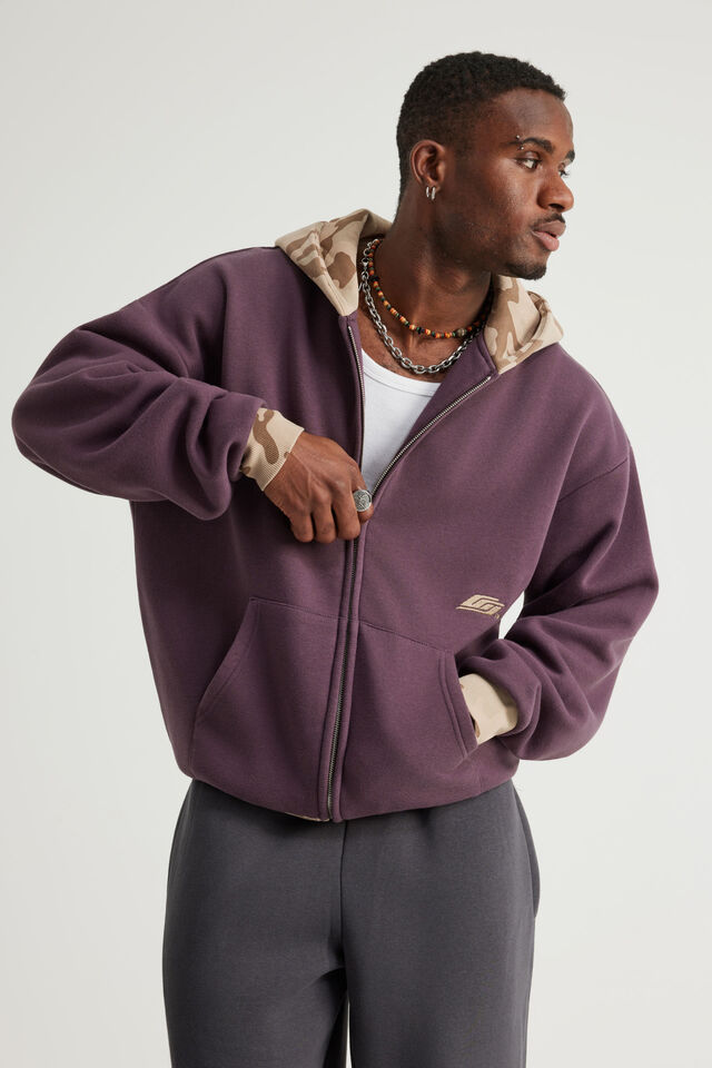 Open Gallery Zip Thru Hoodie, OG FROZEN BERRY/ SPLICE