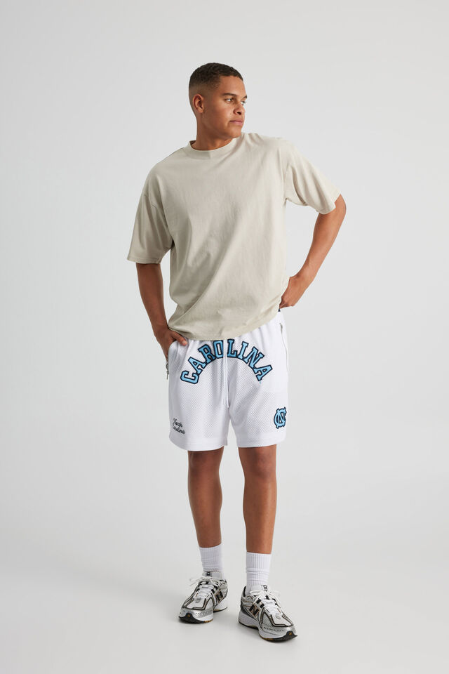 North Carolina Basketball Short, LCN UNC WHITE/CAROLINA CURVE